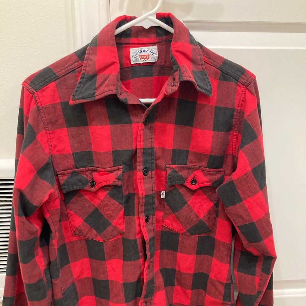 VINTAGE Levis Buffalo Plaid Flannel Shirt